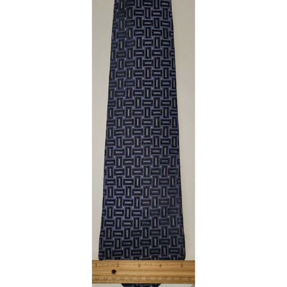 Robert Talbott Best of Class Nordstrom Blue Stripe Silk Geometric Tie - Picture 2 of 6